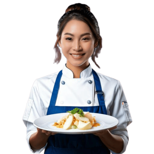 Chef with fresh ingredients